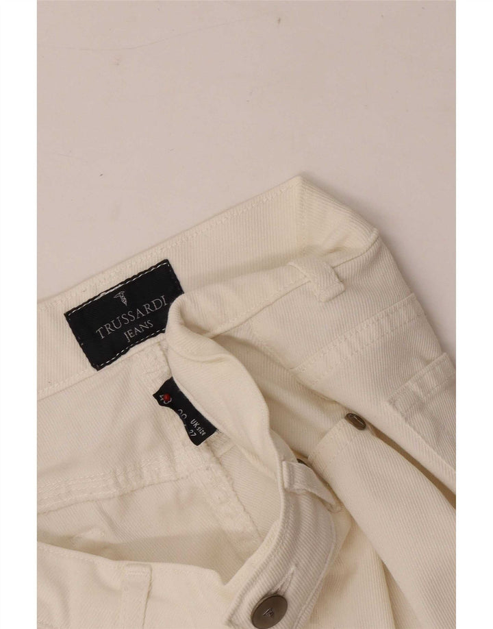 Trussardi Dame Bootcut Casual Bukser W27 L30 Hvid Bomuld