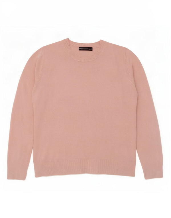 Marks & Spencer Dame sweater med rund hals DK 12 Medium Pink