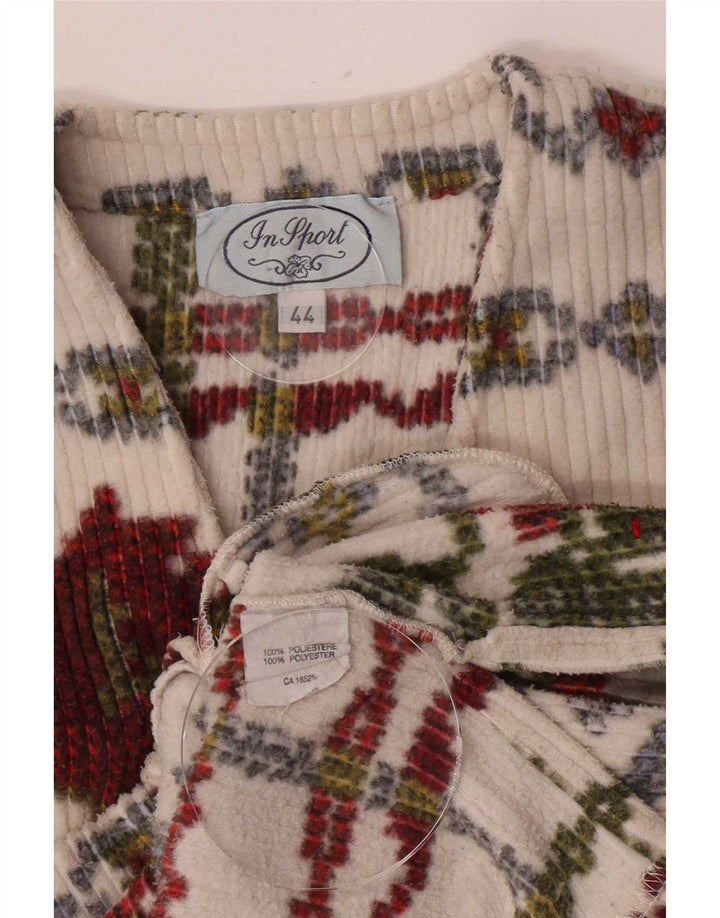 Vintage damevest IT 44 Medium White Floral Polyester