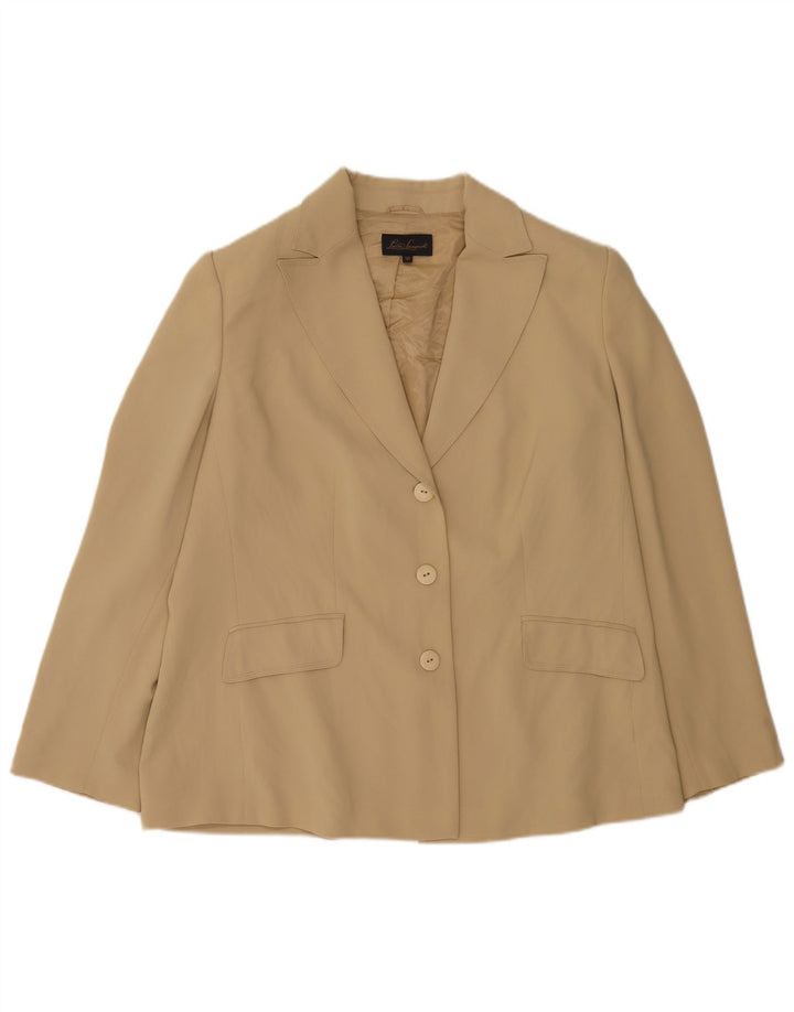 Luisa Spagnoli Dame 3-knaps blazerjakke IT 50 XL Beige Polyester