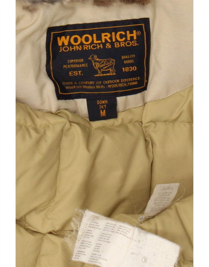 Woolrich Dame Polstret Jakke UK 14 Medium Beige Bomuld