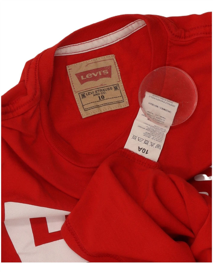 LEVI'S Boys Graphic T-Shirt Top 9-10 Years Red Cotton
