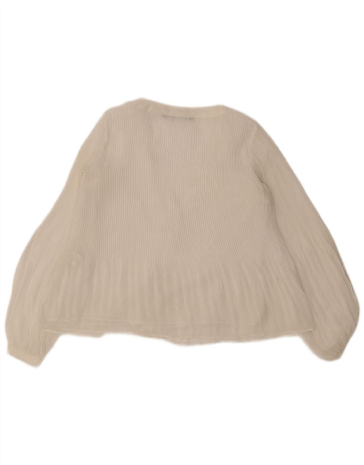 Zara skjortebluse til kvinder UK 10 Lille hvid polyester