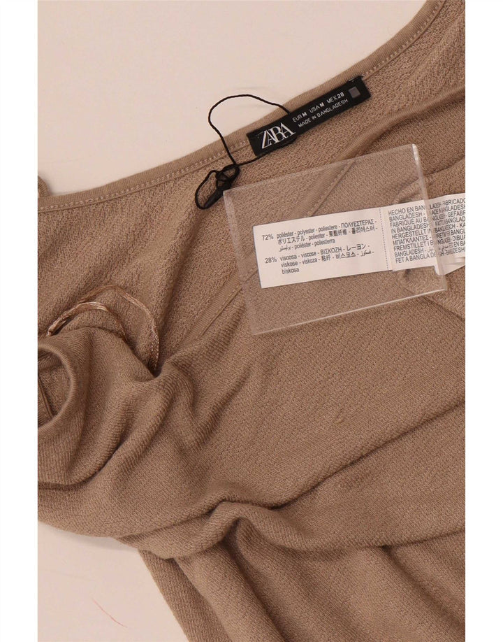 Zara Dame Maxi Sundress UK 12 Medium Beige Polyester