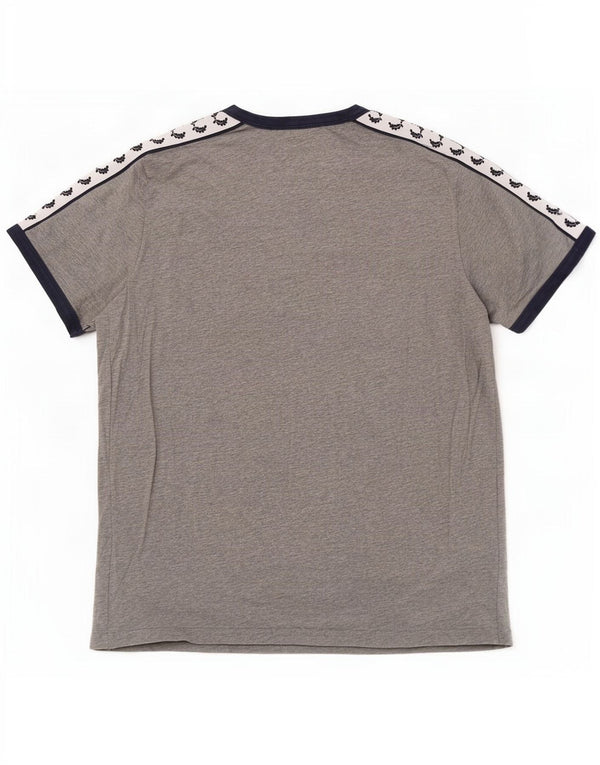 Fred Perry Mens Graphic T-Shirt Top Medium Grey Flecked Cotton