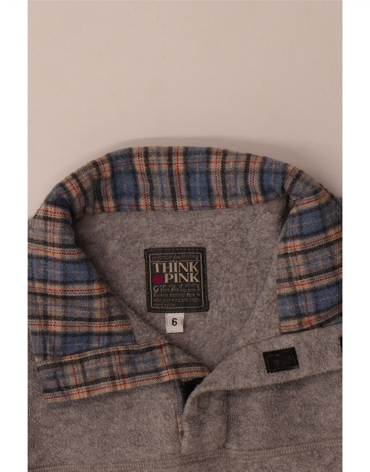 Think Pink Boys Graphic Fleece Jumper 5-6 år Grå Polyester