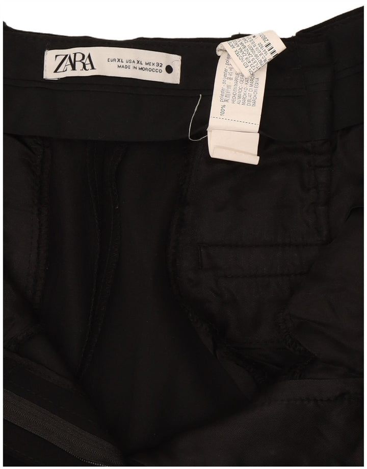 Zara Chino Shorts til kvinder XL W32 Sort polyester