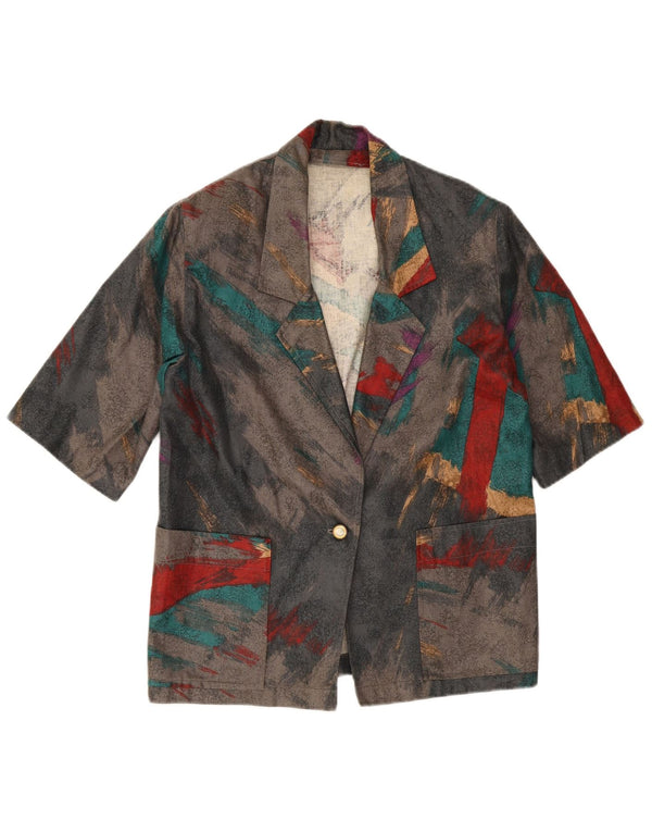 Vintage Dame 1 Knap Blazer Jacket UK 14 Medium Flerfarvet