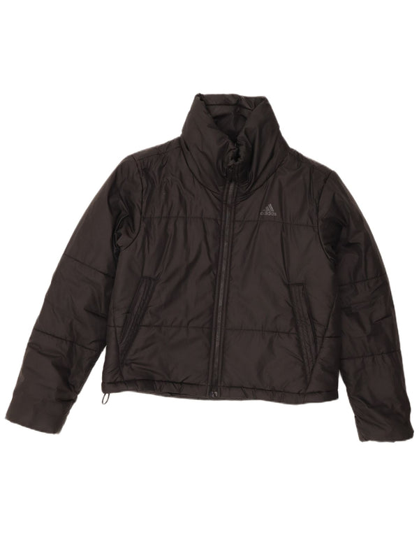 Adidas Dame Grafisk Oversized Polstret Jakke UK 4/6 XS Sort Polyester