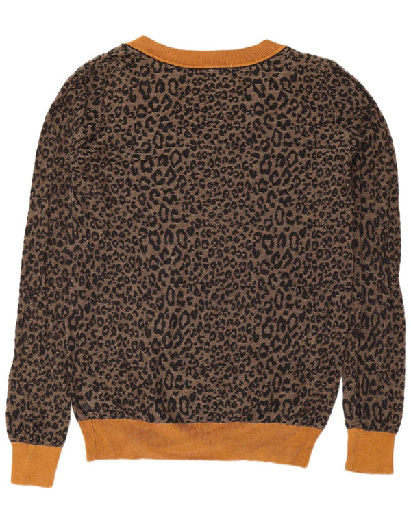 Scotch & Soda Dame V-hals sweater UK 18 XL Brun Animal Print
