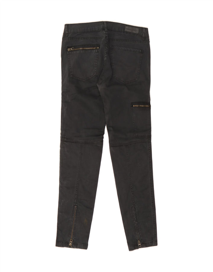 ZARA Womens Slim Cargo Trousers US 4 Small W28 L28 Black Vintage Zara and Second-Hand Zara from Messina Hembry 