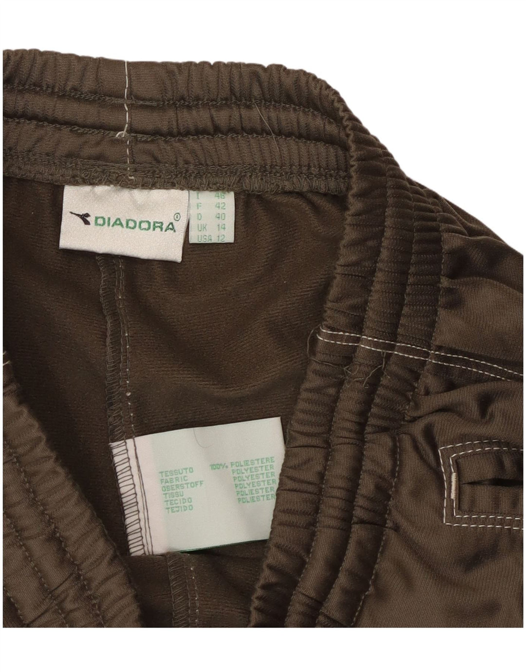 DIADORA Træningsdragtsbukser til kvinder UK 14 Large Khaki Polyester