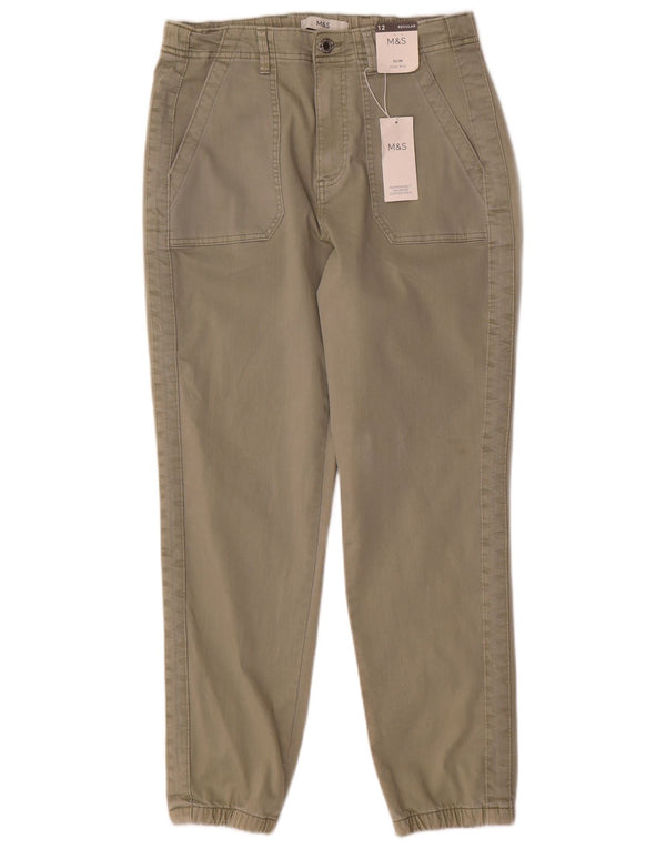 Marks & Spencer Joggers til kvinder Slim Fit Bukser UK 12 Medium W30 L28 Khaki