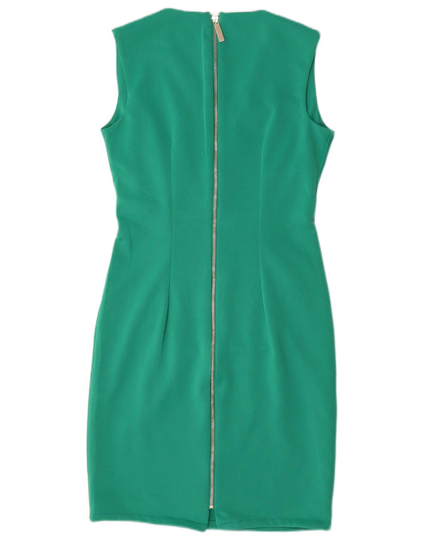 Coast Womens Full Zip Ærmeløs Bodycon Dress UK 12 Medium Green Polyester
