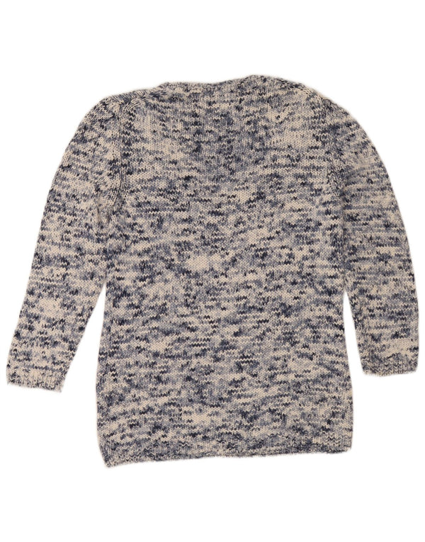 Massimo Dutti Dame V-hals sweater UK 14 Medium Navy Blue Flecked