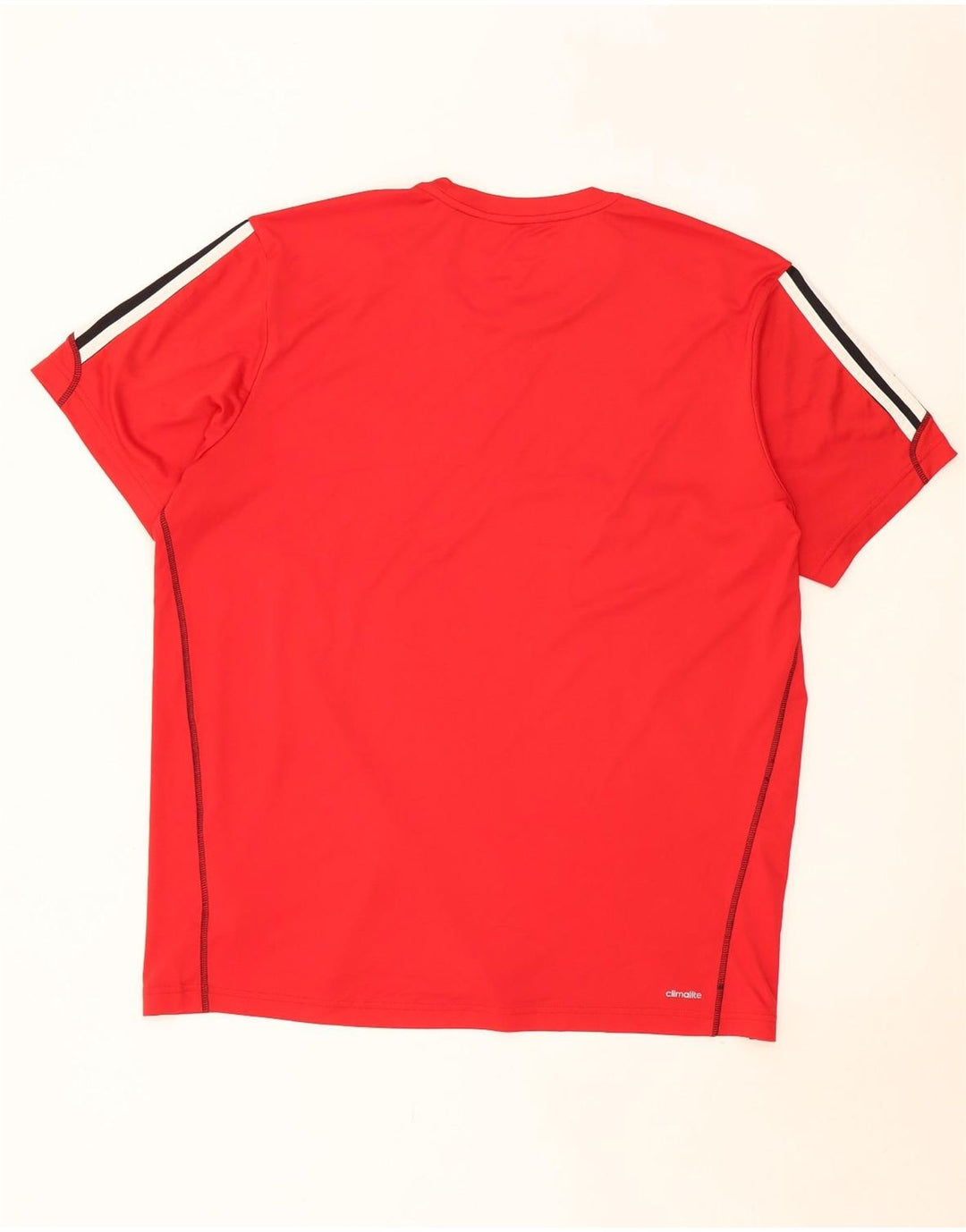 ADIDAS Herre Climalite T-Shirt Top 2XL Rød Colourblock Polyester