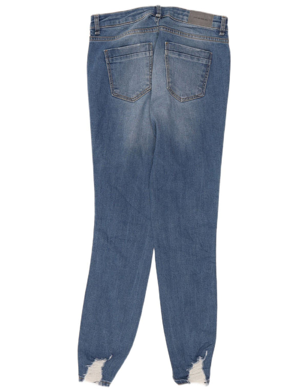 Zara Dame Distressed Skinny Jeans EU 36 XS W26 L27 Blåstribet bomuld
