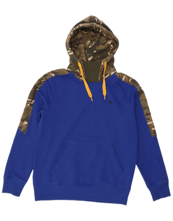 G-Star Boys Hoodie Jumper 13-14 År Stor Blå Camouflage Bomuld