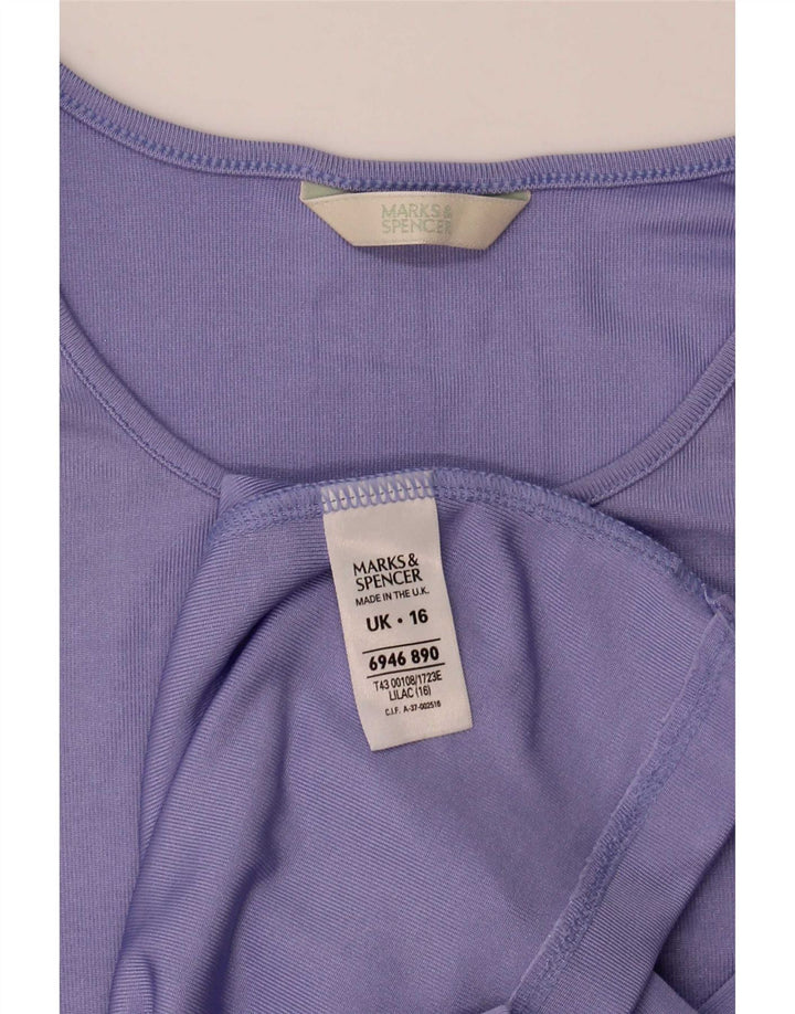 Marks & Spencer T-shirt top til kvinder DK 16 Stor lilla polyester