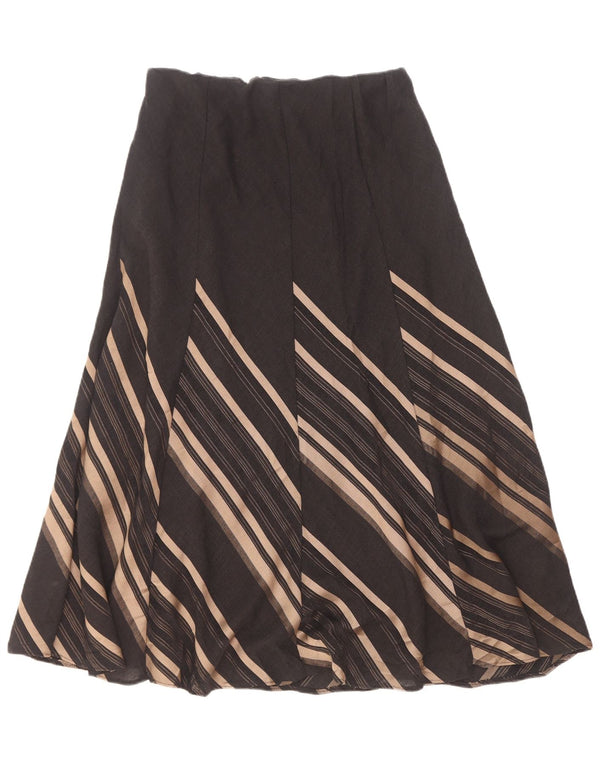 Marks & Spencer Womens A-Line Skirt UK 14 Medium W30 Navy Blue Striped