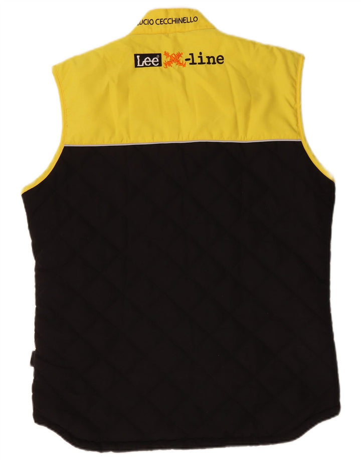 Lee Herre Grafisk Quiltet Gilet UK 36 Small Black Colourblock Polyester
