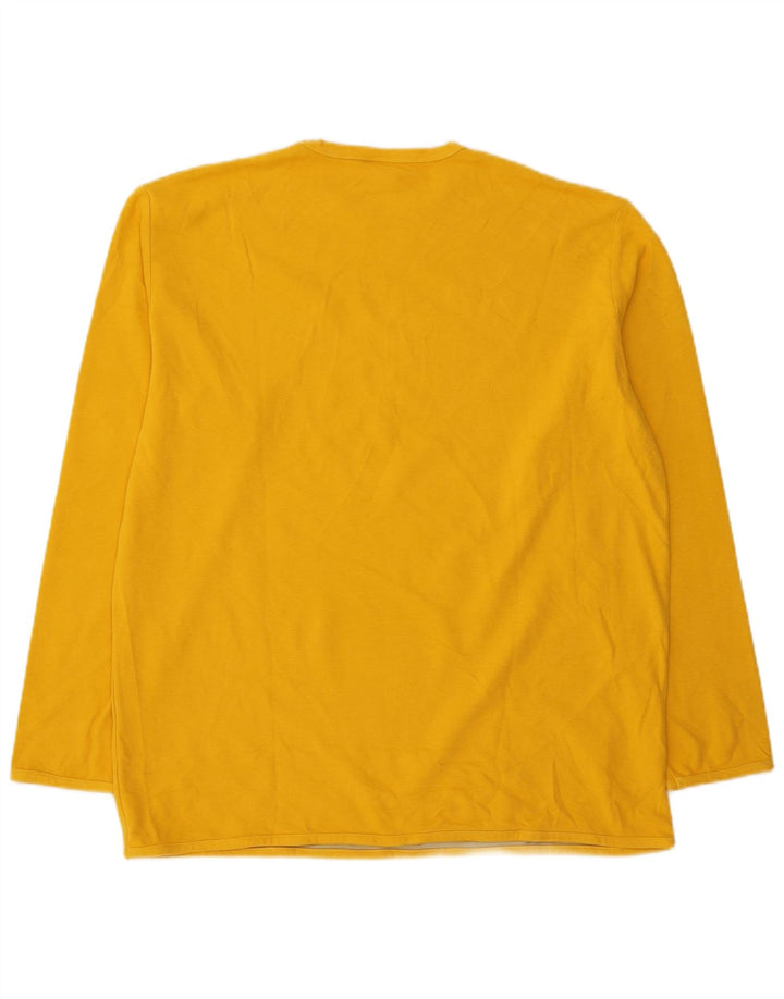 HUGO BOSS Mens Top Long Sleeve XL Yellow Cotton
