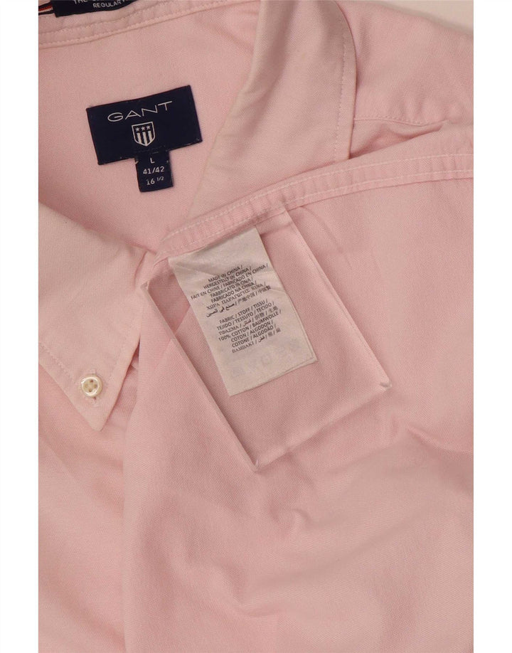Gant herre Regular Fit skjorte størrelse 41/42 16 1/2 Large Pink Bomuld