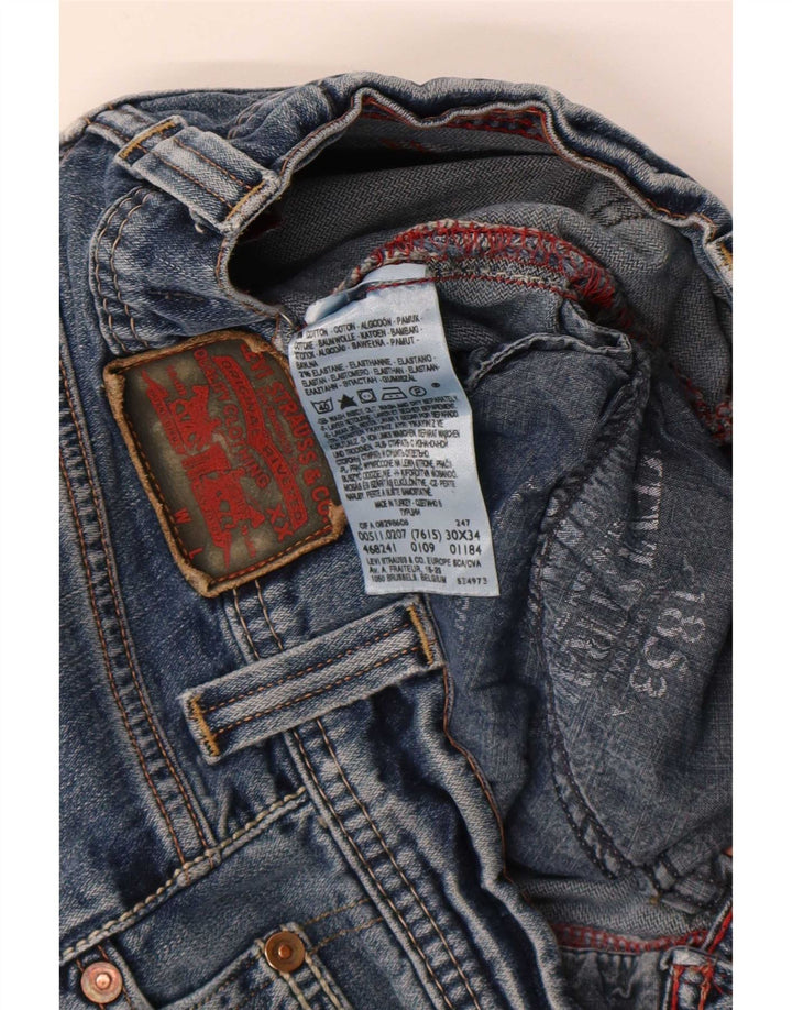 Levi's Womens 511 Distressed Slim Jeans W30 L29 Blå Bomuld