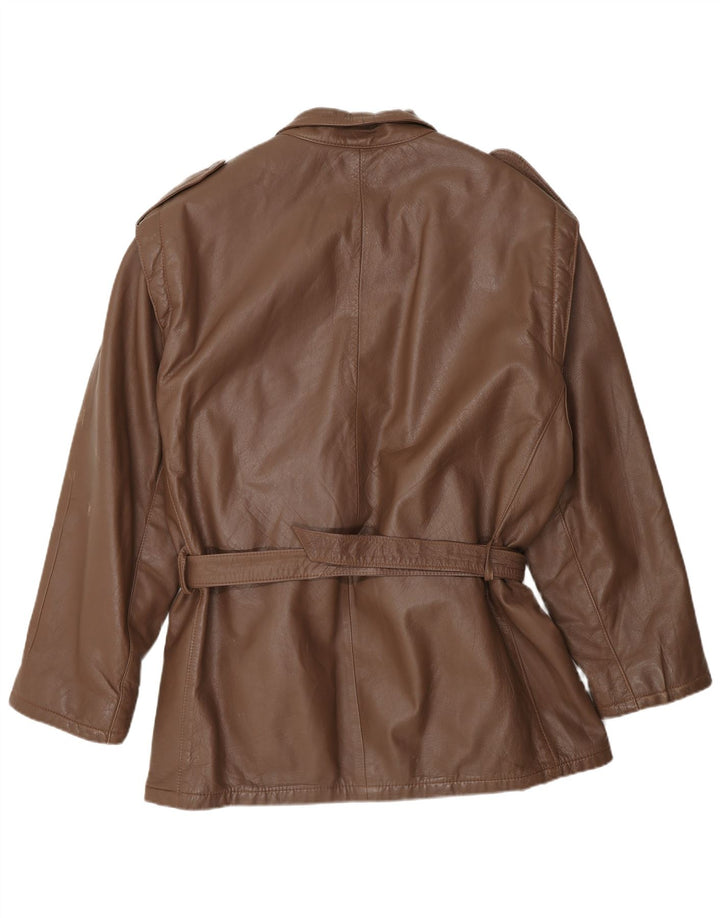 Vintage Herre Military Læderjakke IT 52 XL Brun