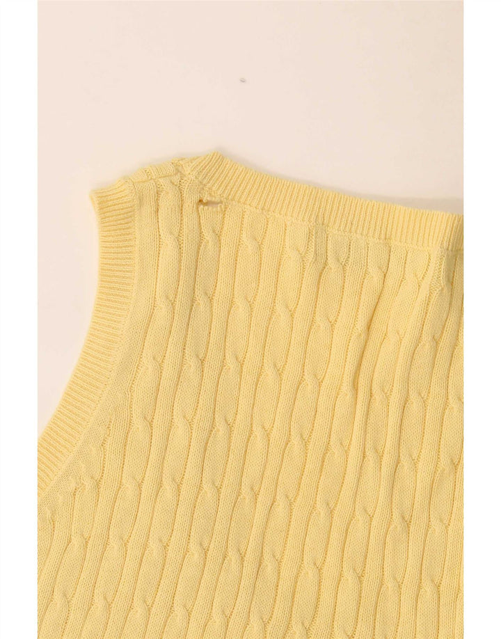 Zara Dame Vest Tank Top UK 12 Medium Gul Bomuld