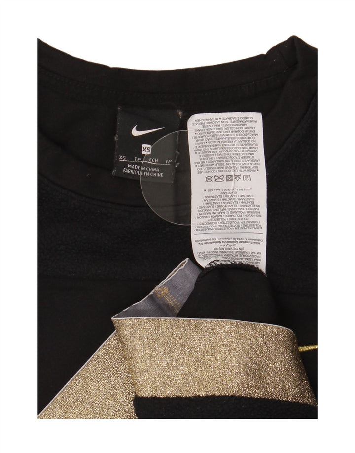 Nike Dame Oversized Sweatshirt Jumper UK 6 XS Sort Colourblock Polyester