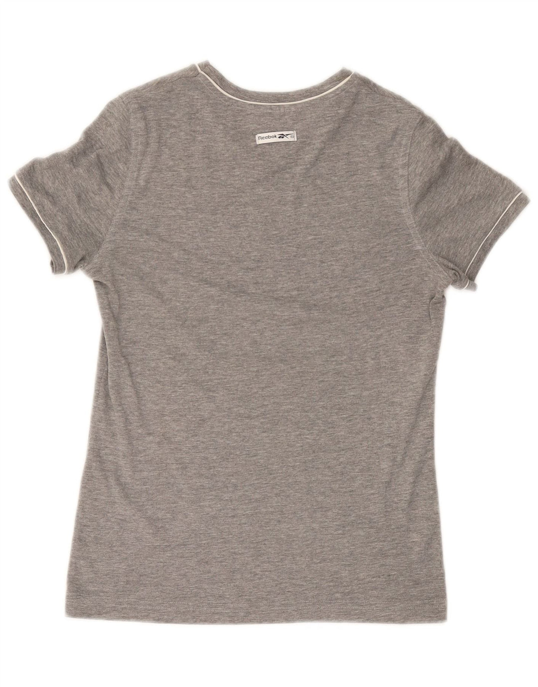 REEBOK Grafisk T-shirt top til kvinder UK 14 Mellemgrå bomuld