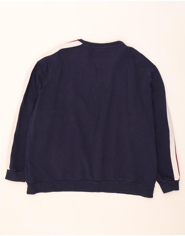 Fila Herre grafisk sweatshirt trøje 5XL Marineblå Colourblock Bomuld