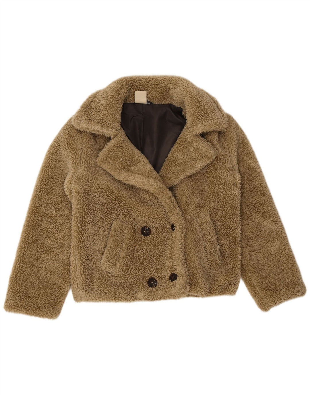 Weird Fish Dame Teddy Bear Sherpa Jacket UK 12 Medium Beige Polyester