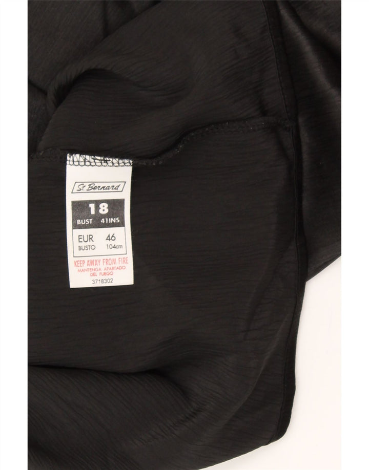 ST. BERNARD Womens Oversized Sleeveless Blouse Top UK 18 XL Black Vintage St. Bernard and Second-Hand St. Bernard from Messina Hembry 