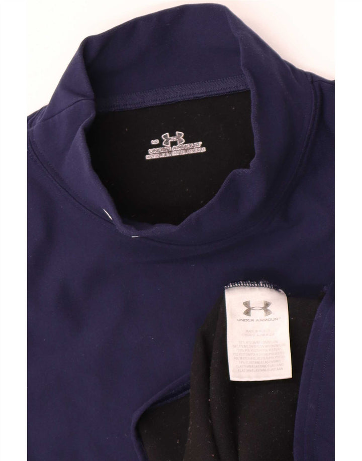 Under Armour Dame Top Langærmet UK 14 Large Navy Blue Nylon