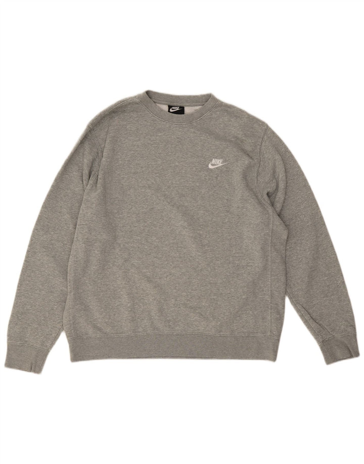 Nike Sweatshirt til mænd, stor grå flækket bomuld