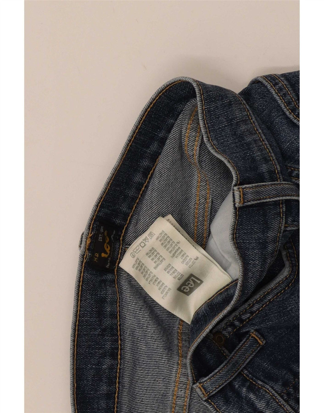 Lee Mens Powell Distressed Slim Jeans W33 L34 Blå Bomuld