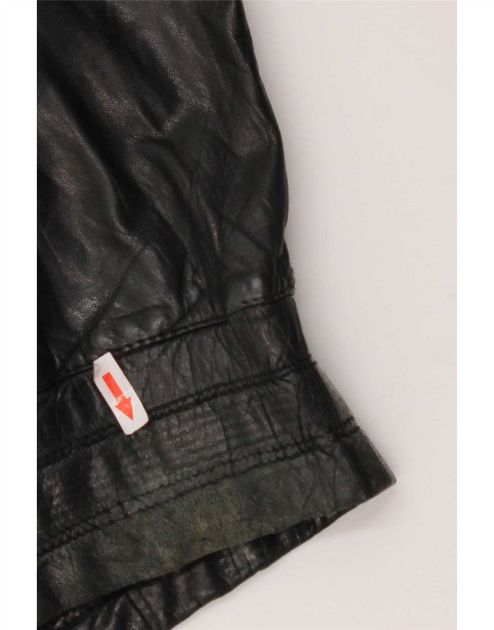 Vintage Herre Læder Biker Jacket IT 50 Large Sort