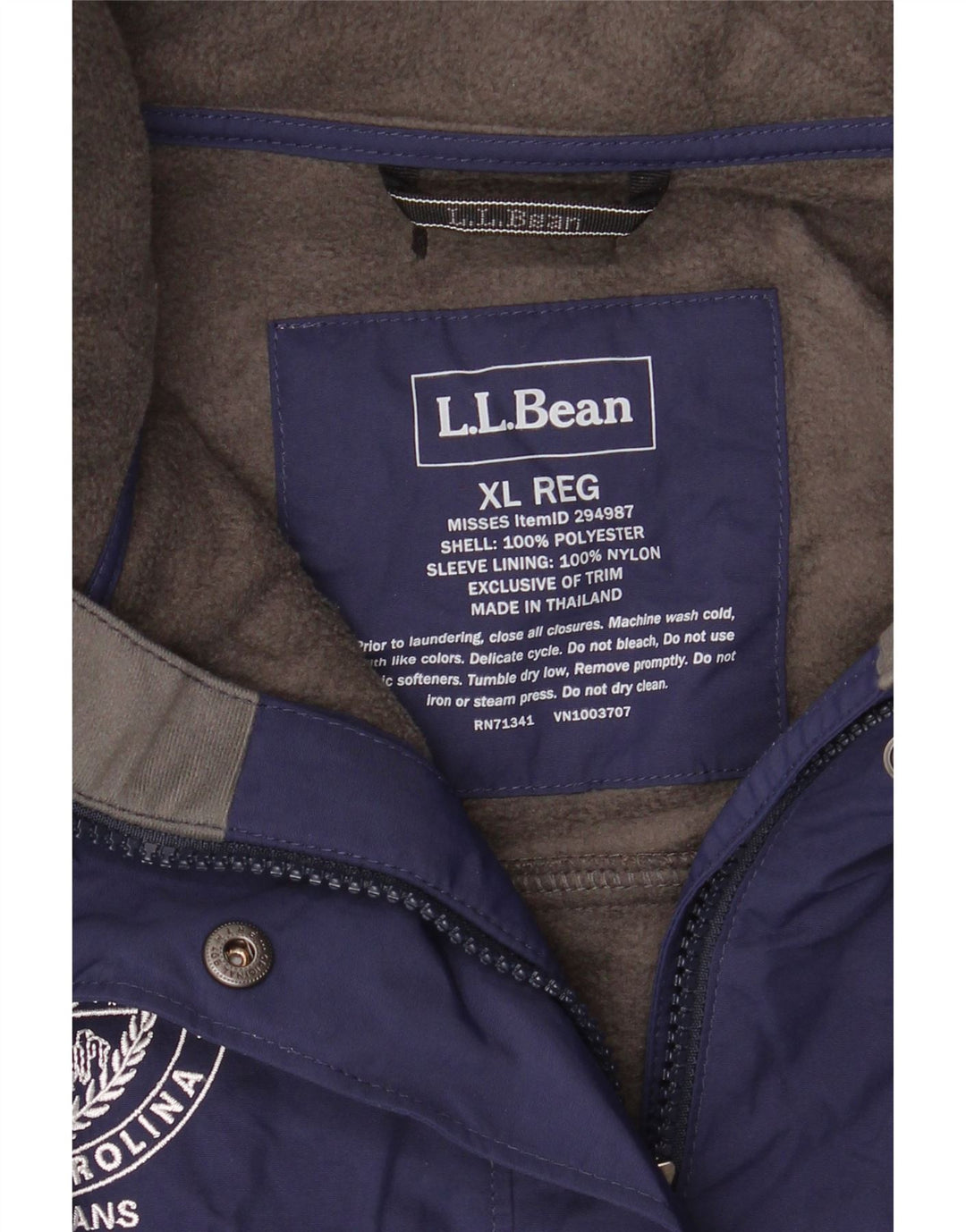 L.L.BEAN Dame Oversized Windbreaker Jacket UK 18 XL Navy Blue Polyester