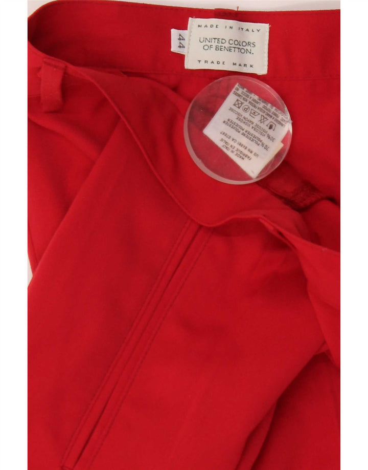 Benetton Dame Pegged Suit Bukser IT 44 Medium W26 L28 Rød Polyester