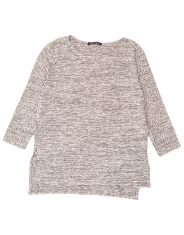 Marks & Spencer Dame Loose Fit Top 3/4 ærmer UK 8 Small Grå Flecked