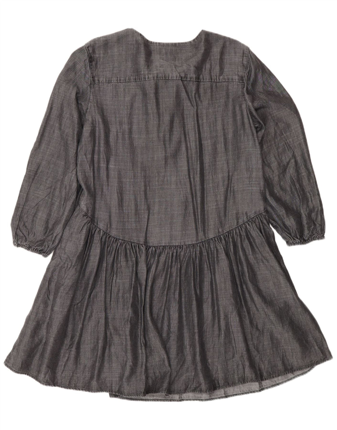 Superdry Langærmet A-line kjole til kvinder UK 12 Medium Grey Lyocell