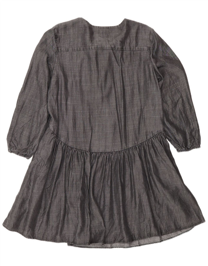 Superdry Langærmet A-line kjole til kvinder UK 12 Medium Grey Lyocell