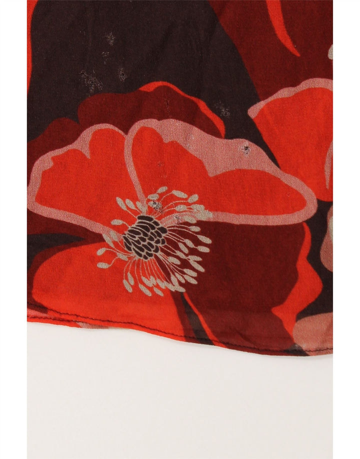 ELENA MIRO Dame 3/4-ærmet blusetop UK 16 Large Red Floral Viscose