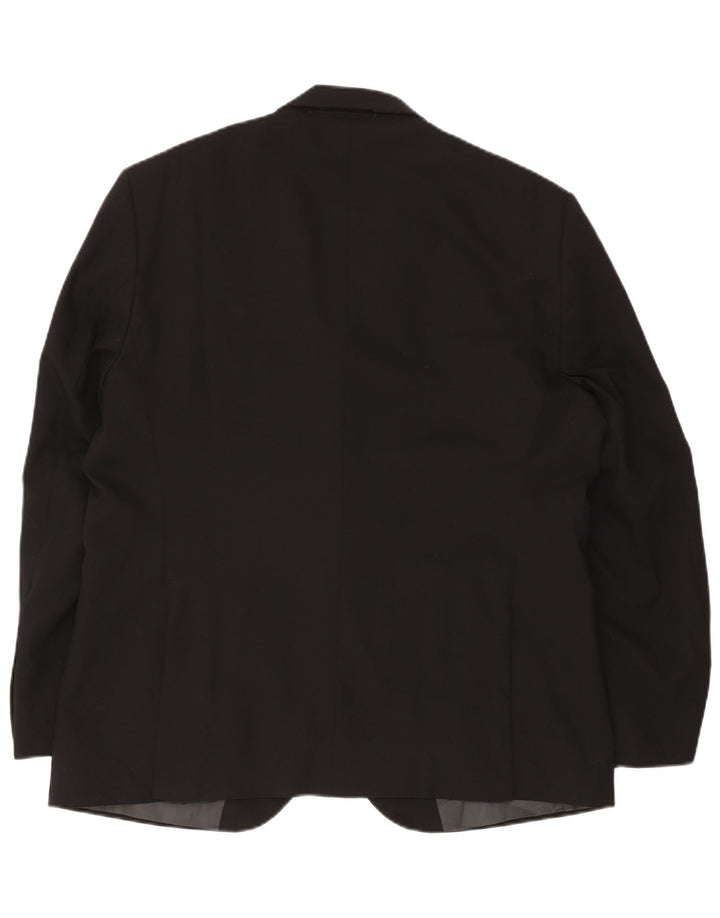 Marks & Spencer Herre Regular 2 Button Blazer Jacket UK 46 XL Black Wool