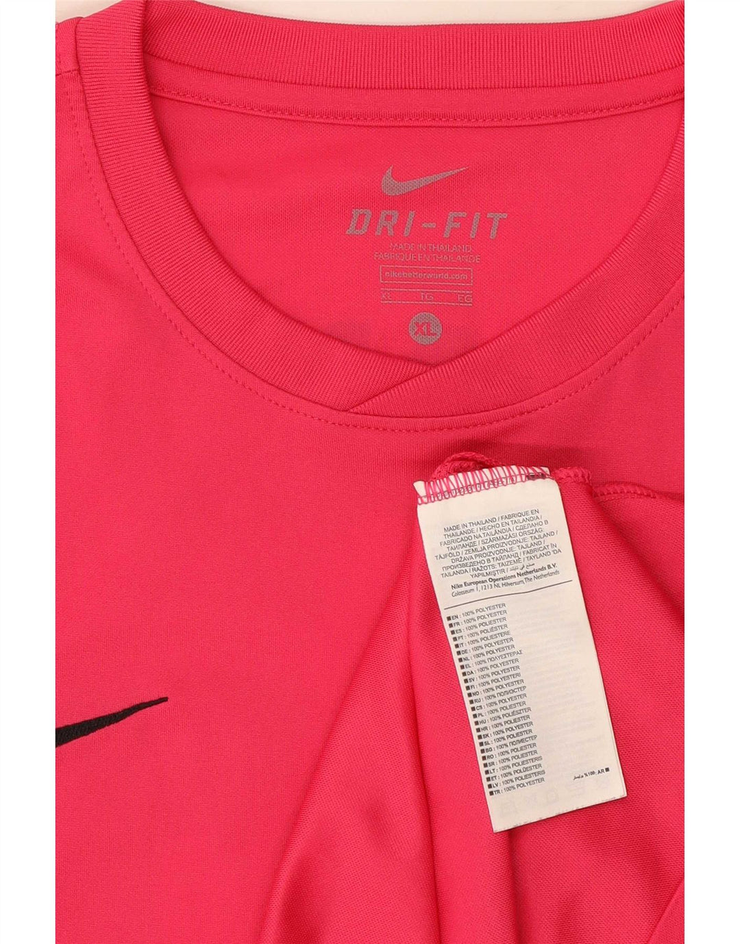 Nike Herre Dri Fit Grafisk T-Shirt Top XL Pink Polyester