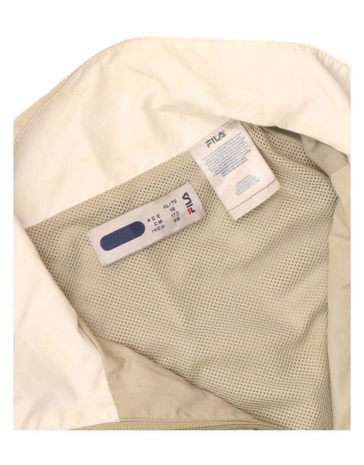 Fila Boys Tracksuit Topjakke 15-16 år XL Beige Colourblock Polyester