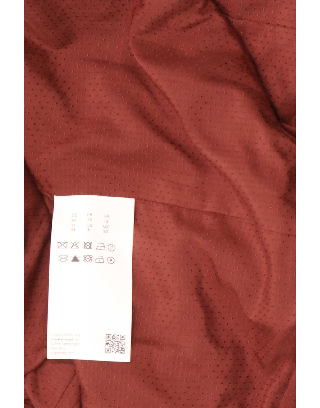 Hugo Boss Dame Dobbeltradet Frakke UK 12 Medium Brun Geometrisk