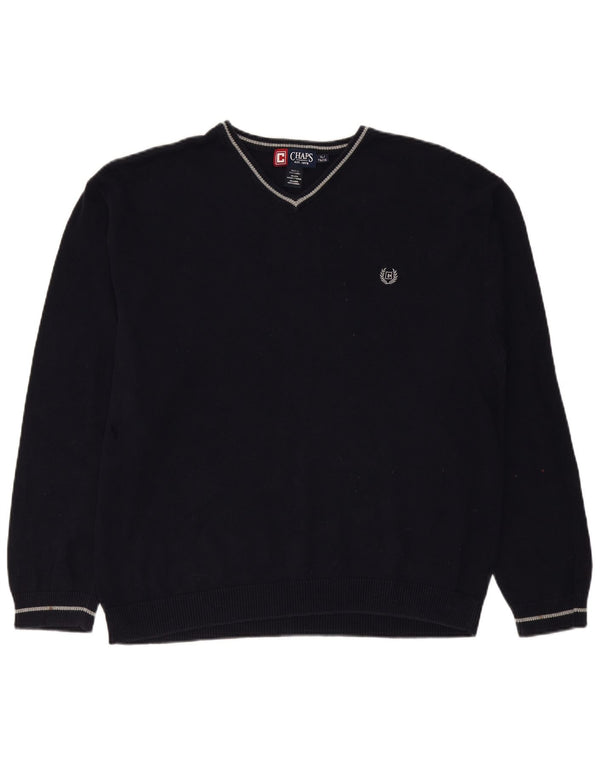 CHAPS Herre V-hals sweater XL Marineblå Bomuld